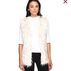 Faux Fur Vest with Tipped Pockets